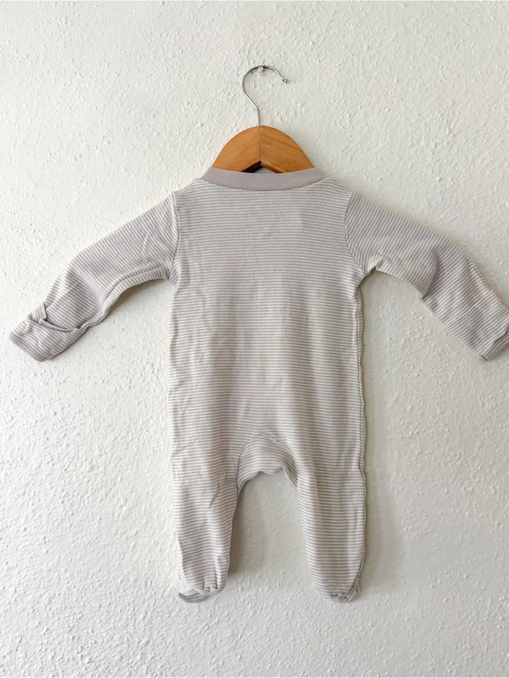 Carter's Taupe Cream Stripe 2-Way Zipper Footed Sleeper